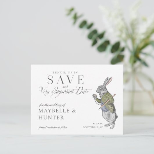 ワンダーランドうさぎのヴィンテージアリスで私たちを鉛筆 案内ポストカード (スタンド正面)