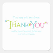 ワンダーランドお洒落カラフルパーティーシール スクエアシール (正面)