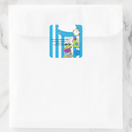 ワンダーランドお洒落ティーカップパーティーシール スクエアシール (バッグ)