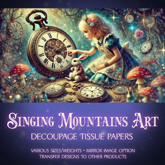 ワンダーランドお洒落時計トアドストールデコページ 薄葉紙