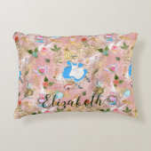 ワンダーランドでかわいいアリスの冒険グリッター名 アクセントクッション (正面)