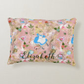 ワンダーランドでかわいいアリスの冒険グリッター名 アクセントクッション (裏面)