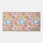 ワンダーランドでかわいいアリスの冒険グリッター名 デスクマット (正面)