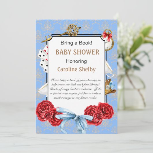 ワンダーランドで本の赤ちゃんシャワーを持参 招待状 (スタンド正面)