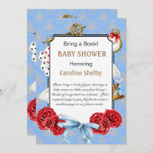 ワンダーランドで本の赤ちゃんシャワーを持参 招待状 (正面/裏面)