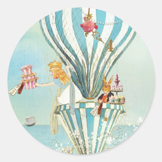 ワンダーランドのお茶のアリス ラウンドシール (正面)
