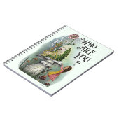 ワンダーランドのかわいいアリスとキャタピラーアート ノートブック (左側)