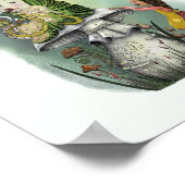 ワンダーランドのかわいいアリスとキャタピラーアート ポスター (角)