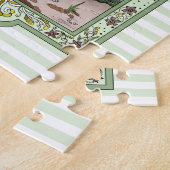 ワンダーランドのかわいいアリス晩期白うさぎアート ジグソーパズル (側面)