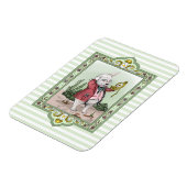 ワンダーランドのかわいいアリス晩期白うさぎアート マグネット (左側)