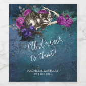 ワンダーランドのアリスに飲み結婚よう ワインラベル (シングルラベル)