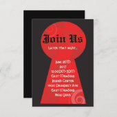 ワンダーランドのアリスバルミツワーパーティーカード 招待状 (正面/裏面)