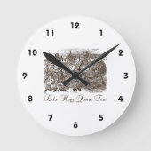 ワンダーランドのアリスヘイヤハッタをお茶にしよう ラウンド壁時計 (正面)