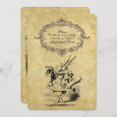 ワンダーランドのアリスヴィンテージ紙結婚ズ セーブザデート (正面/裏面)