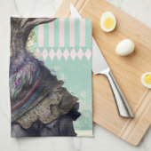 ワンダーランドのアルスホワイトラビットウォーター色 キッチンタオル (四つ折り)