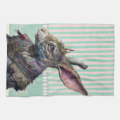 ワンダーランドのアルスホワイトラビットウォーター色 キッチンタオル (横)