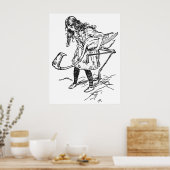 ワンダーランドのアーサー・ラッカム・アリス ポスター (キッチン)