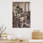 ワンダーランドのアーサー・ラッカム・アリス ポスター (キッチン)