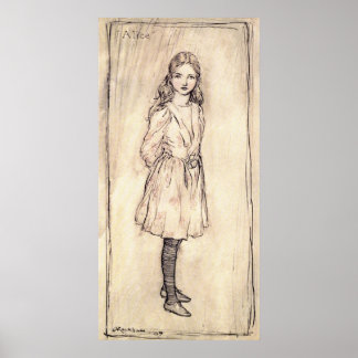 ワンダーランドのアーサー・ラッカム・アリス ポスター