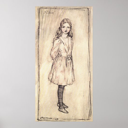 ワンダーランドのアーサー・ラッカム・アリス ポスター (正面)