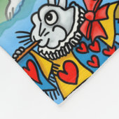 ワンダーランドのウサギ フリースブランケット (角)