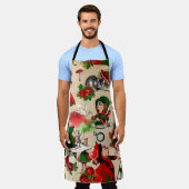 ワンダーランドのクリスマスアリス エプロン (着用した状態)