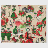 ワンダーランドのクリスマスアリス ラッピングペーパー (フラット)