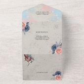 ワンダーランドのシックなヴィンテージア結婚リス オールインワン招待状 (外側)