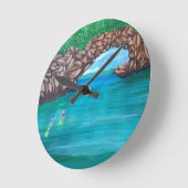 ワンダーランドのシュノーケリング ラウンド壁時計 (傾斜)