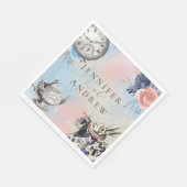 ワンダーランドのダスティブルーヴィンテージアリス スタンダードランチョンナプキン (角)