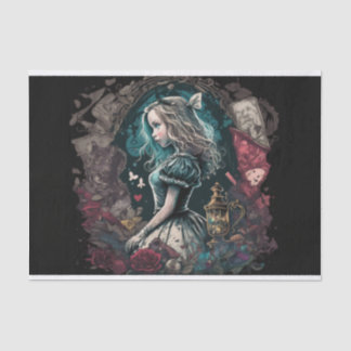 ワンダーランドのダークアリスヴィンテージデコップカレッジ 薄葉紙