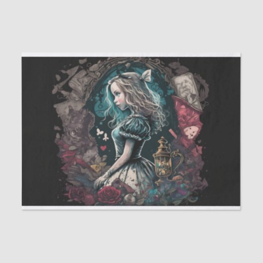 ワンダーランドのダークアリスヴィンテージデコップカレッジ 薄葉紙 (正面)