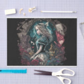 ワンダーランドのダークアリスヴィンテージデコップカレッジ 薄葉紙 (クラフト)