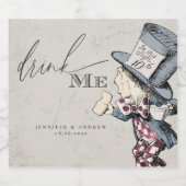 ワンダーランドのチャンプでヴィンテージのアリス結婚を飲む スパークリングワインラベル (シングルラベル)