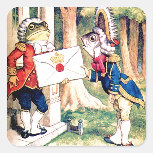 ワンダーランドのハート女王からの招待状 スクエアシール (正面)