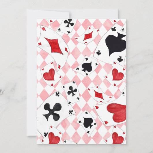 ワンダーランドのピンクのヴィンテージ結婚アリス 招待状 (裏面)