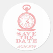 ワンダーランドのピンクアリス日付シールを保存 ラウンドシール (正面)