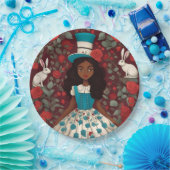 ワンダーランドのブラックアリス ペーパープレート (パーティー)