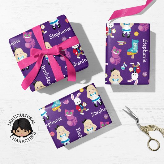 ワンダーランドのブロンド・アリスの冒険 ラッピングペーパーシート