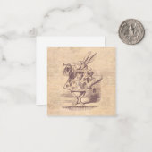 ワンダーランドのヘラルド·ホワイト·ウサギ·ヴィンテージ·アリス ノートカード (正面/裏面インサイチュ)