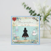 ワンダーランドのベビーシャワーでヴィンテージアリスをすすって見る 招待状 (スタンド正面)