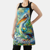 ワンダーランドのペリカンパーソナライズされたフローラ エプロン (インサイチュ)