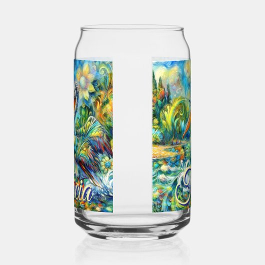 ワンダーランドのペリカンパーソナライズされたフローラ ガラス缶 (右)