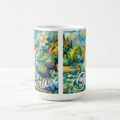 ワンダーランドのペリカンパーソナライズされたフローラ コーヒーマグカップ (中央)