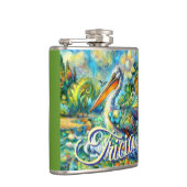 ワンダーランドのペリカンパーソナライズされたフローラ フラスク (右)