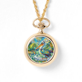 ワンダーランドのペリカンパーソナライズされたフローラ 腕時計