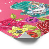 ワンダーランドのヴィンテージアリス鮮やかフローラ ポスター (角)