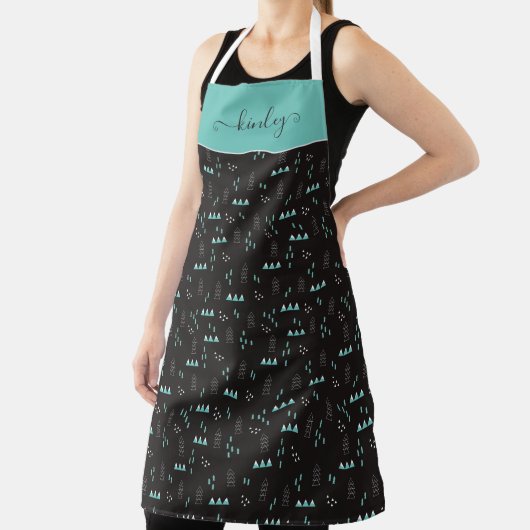 ワンダーランドの幾何夜型模様 エプロン (インサイチュ)
