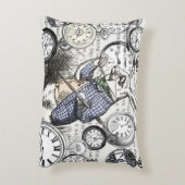 ワンダーランドの時計に登場する白うさぎのアリス アクセントクッション (裏面(縦))