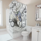 ワンダーランドの時計に登場する白うさぎのアリス シャワーカーテン (インサイチュ)